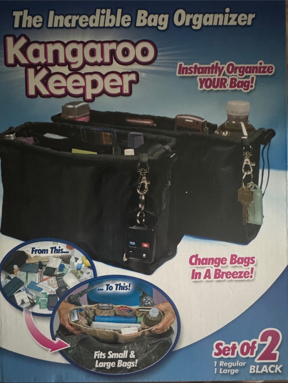 Kangaroo Keeper Bag Organizer - Black